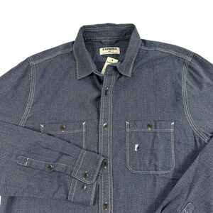 Express Shirt Mens Medium Blue Chambray Style Business Casual Office NEW $60
